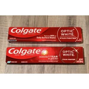 Colgate Optic White Stain Fighter Clean Mint & Fresh Mint 2oz 2pk